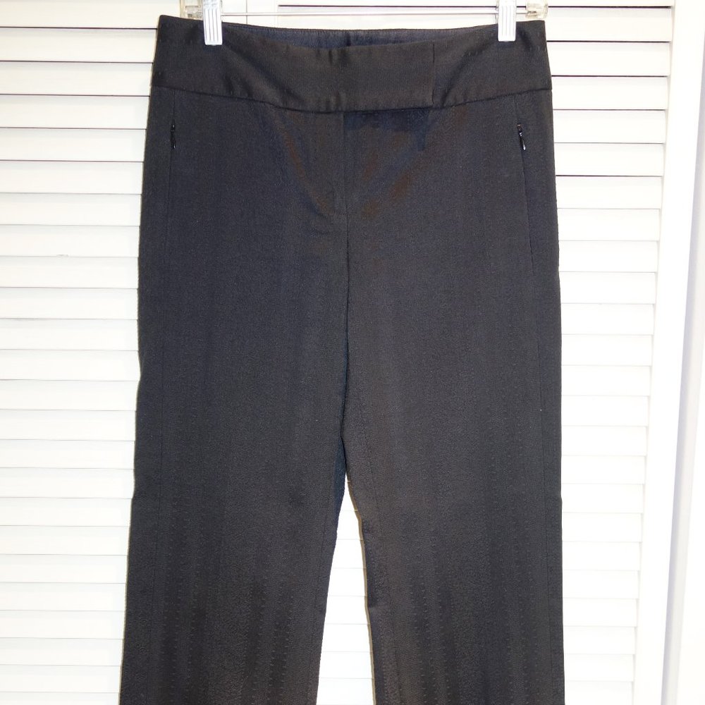 NWT Elie Tahari size 4 straight leg textured cotton blend black pants slacks